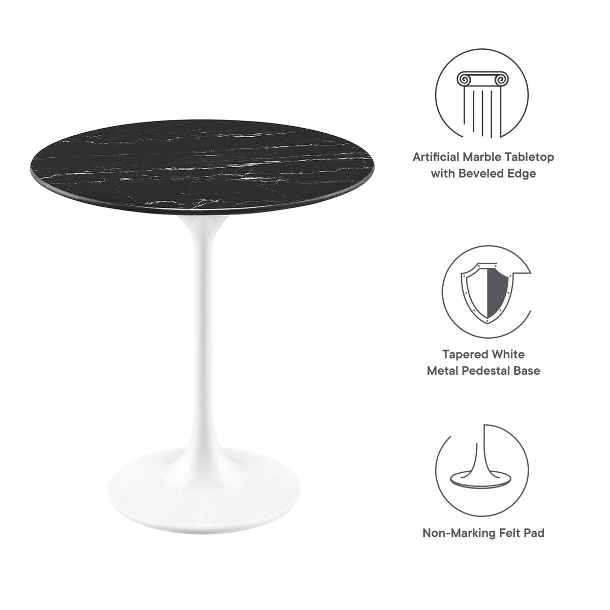 Lippa Round Faux Marble Side Table by Modway
