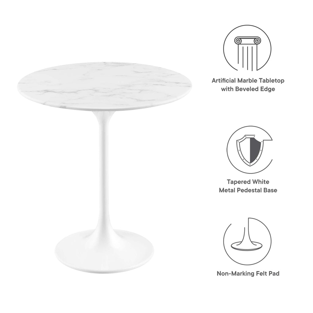 Lippa Round Faux Marble Side Table by Modway