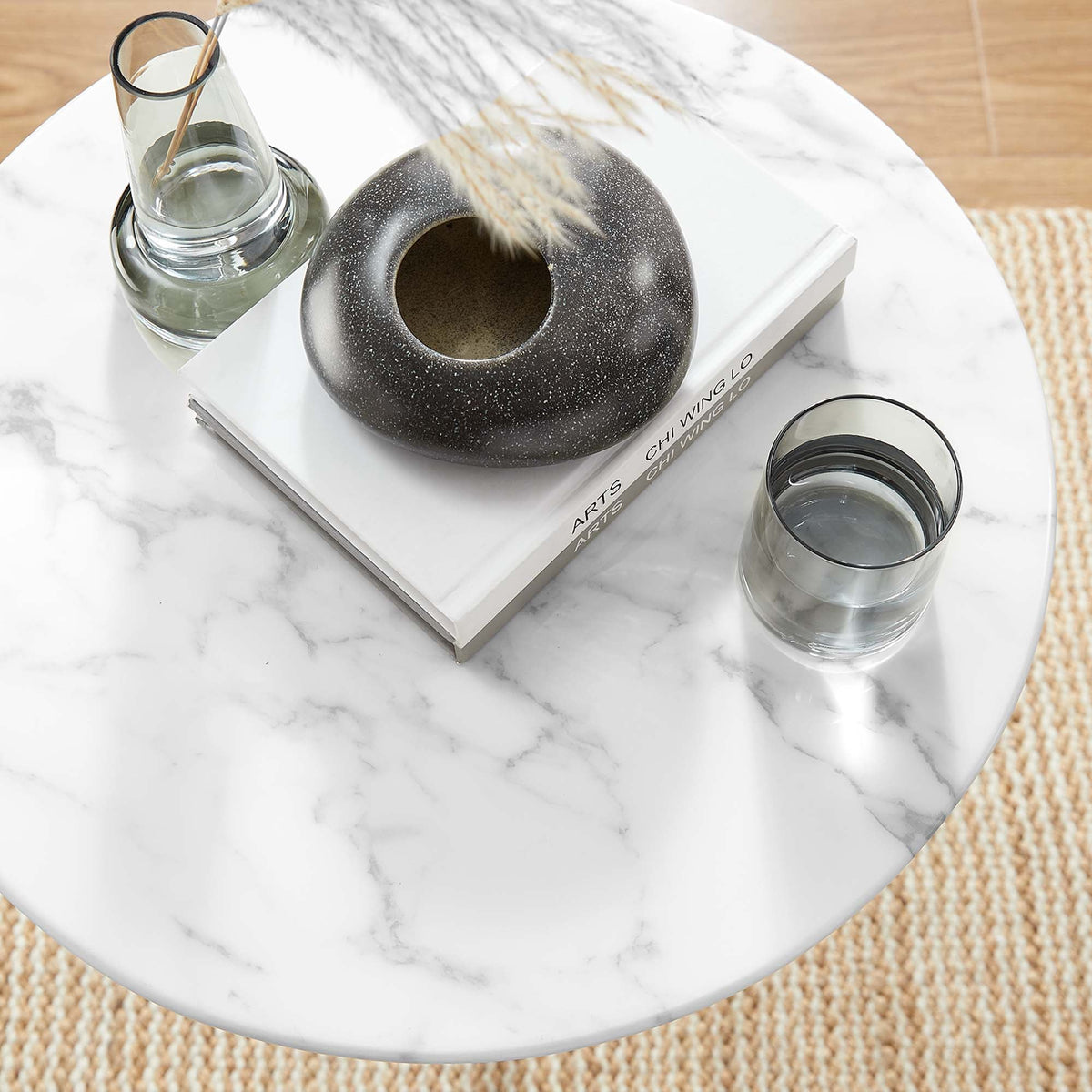 Lippa Round Faux Marble Side Table by Modway