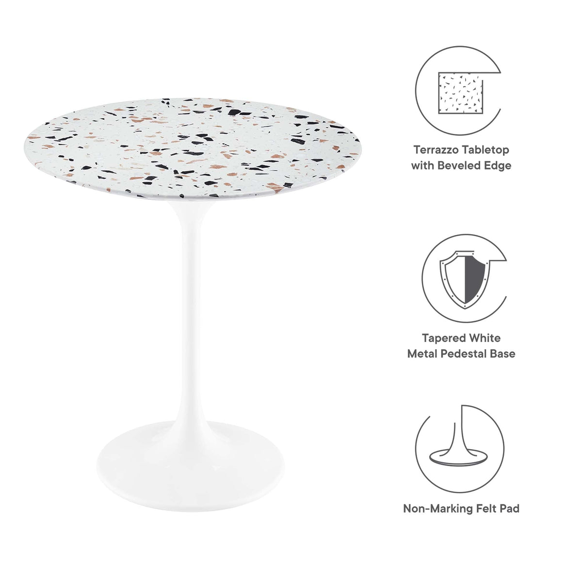 Lippa Round Terrazzo Side Table by Modway