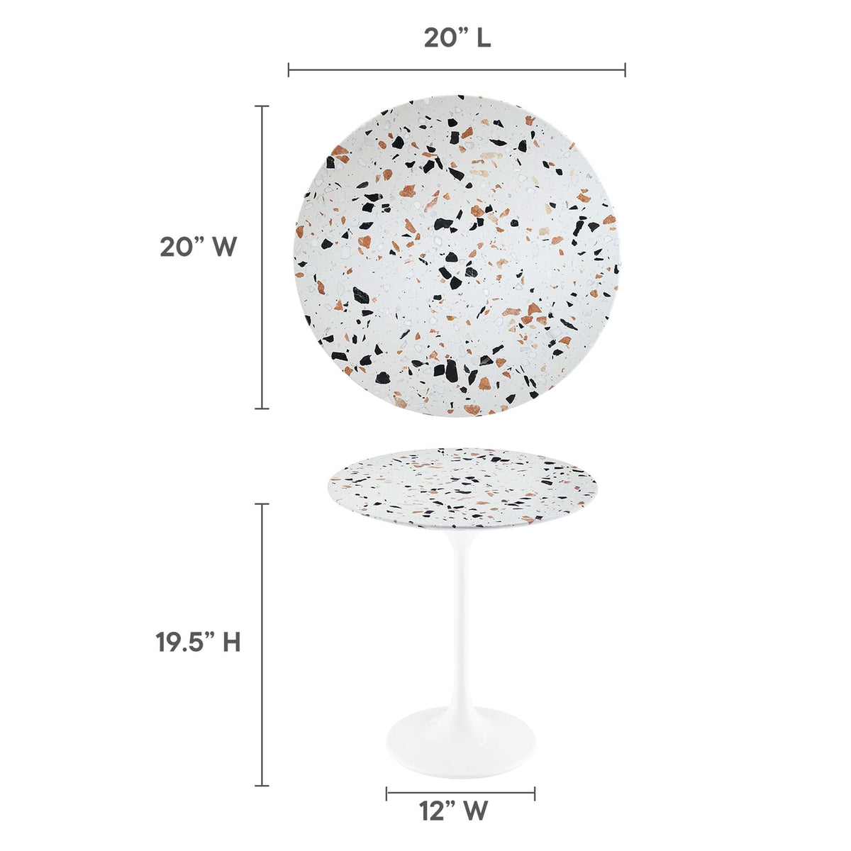 Lippa Round Terrazzo Side Table by Modway