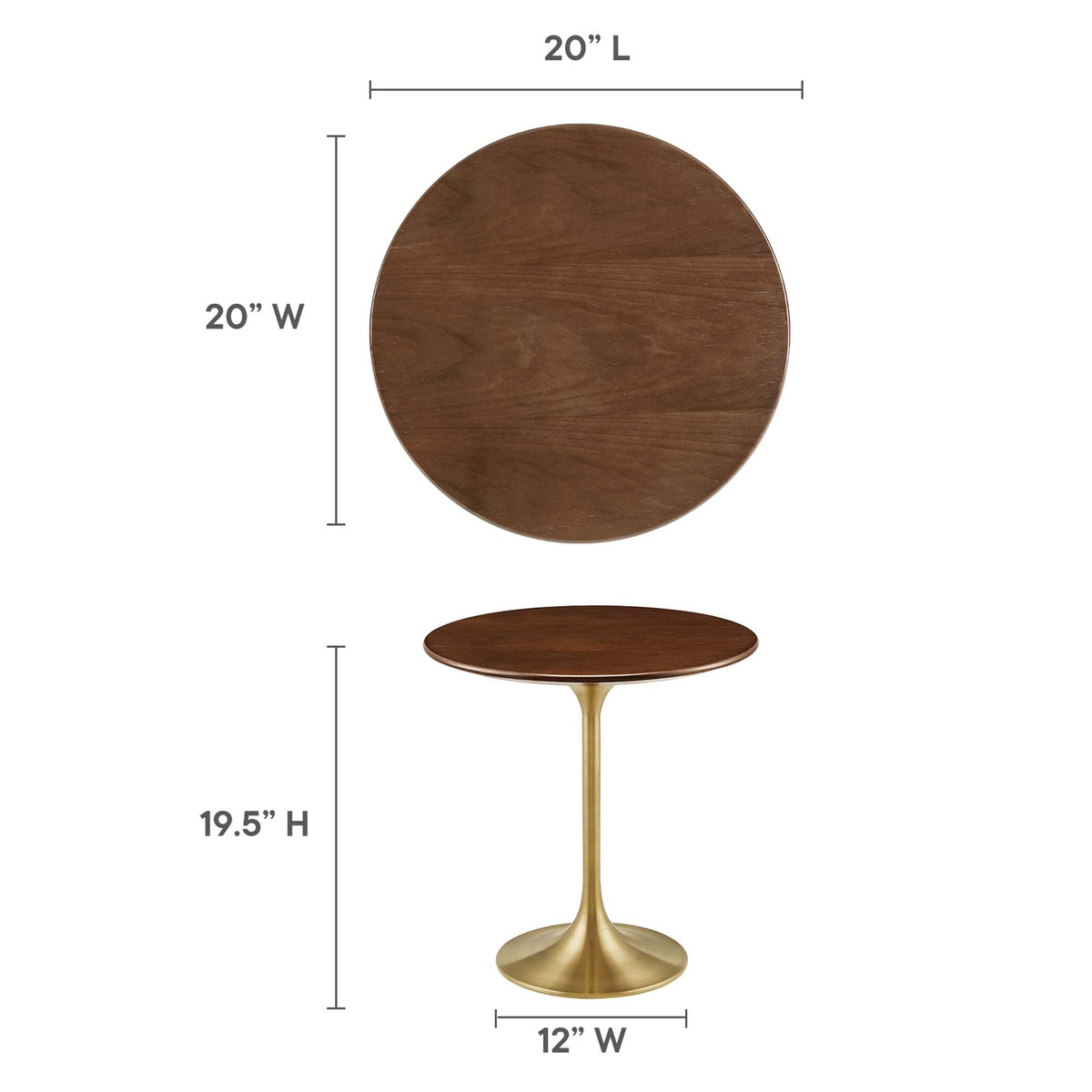 Lippa 20" Round Wood Side Table by Modway - EEI-5684