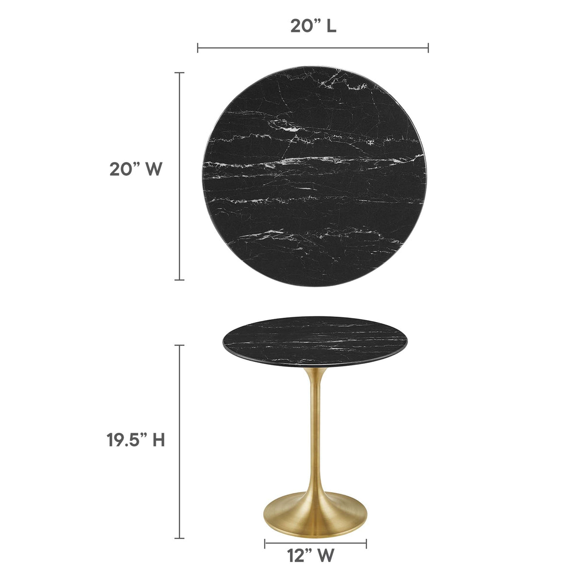 Lippa Round Faux Marble Side Table by Modway