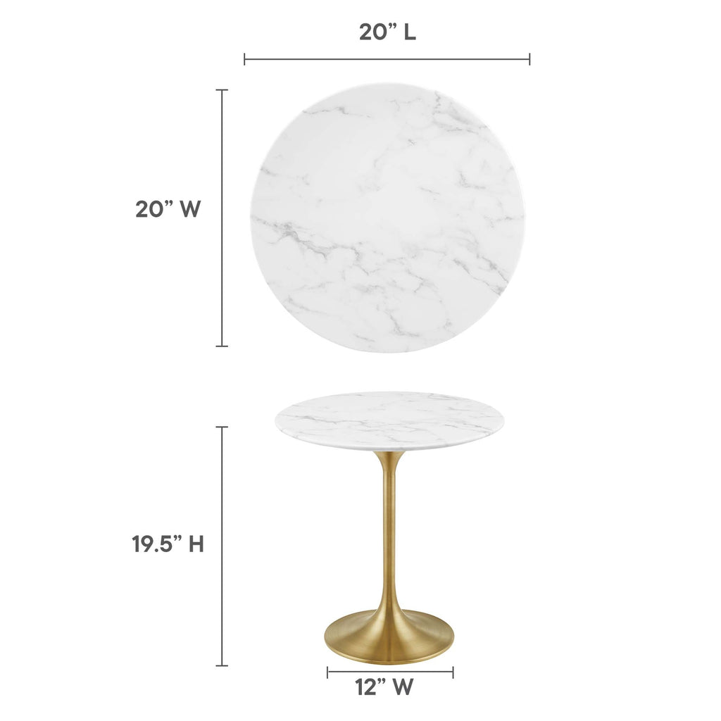 Lippa Round Faux Marble Side Table by Modway