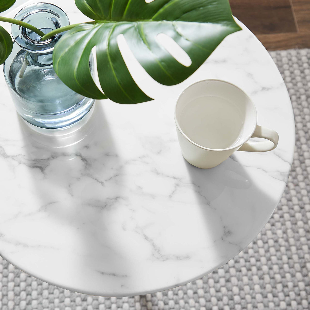Lippa Round Faux Marble Side Table by Modway