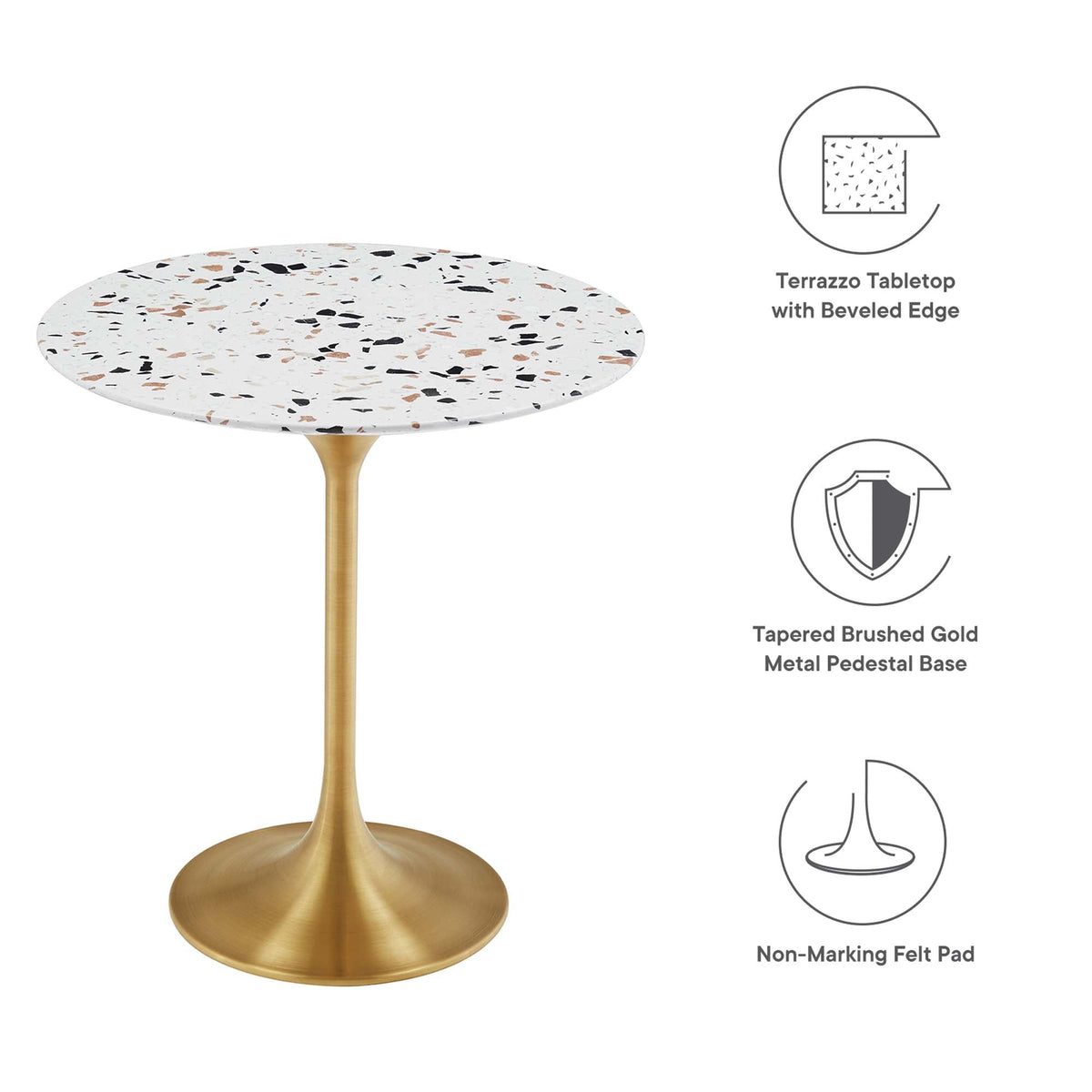 Lippa Round Terrazzo Side Table by Modway