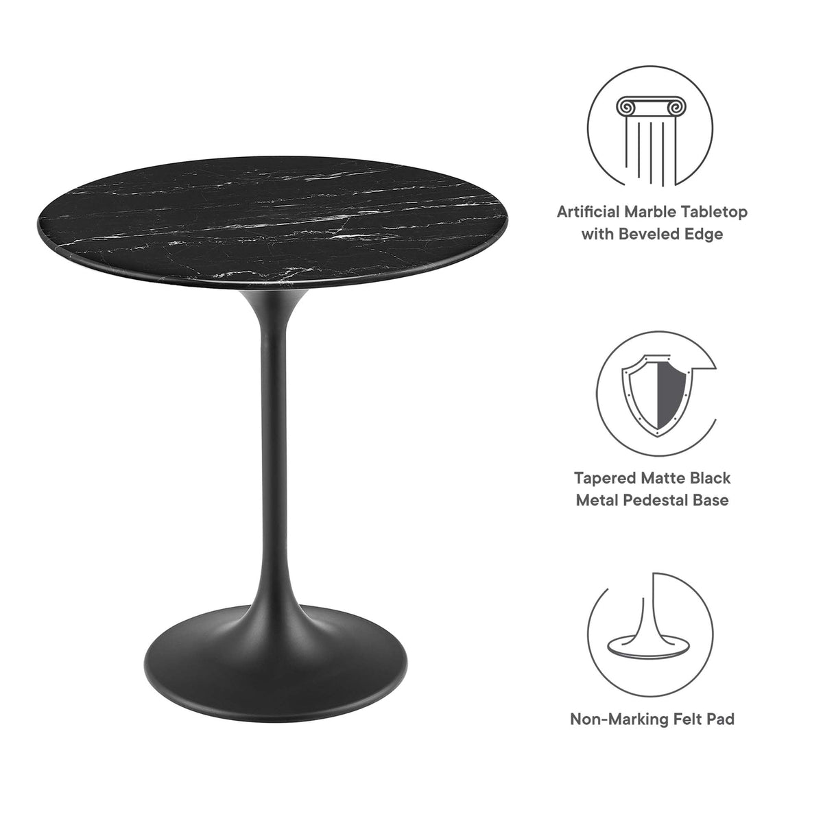 Lippa Round Faux Marble Side Table by Modway