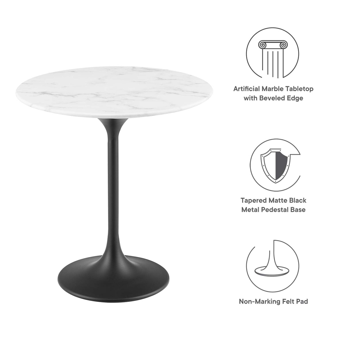 Lippa Round Faux Marble Side Table by Modway