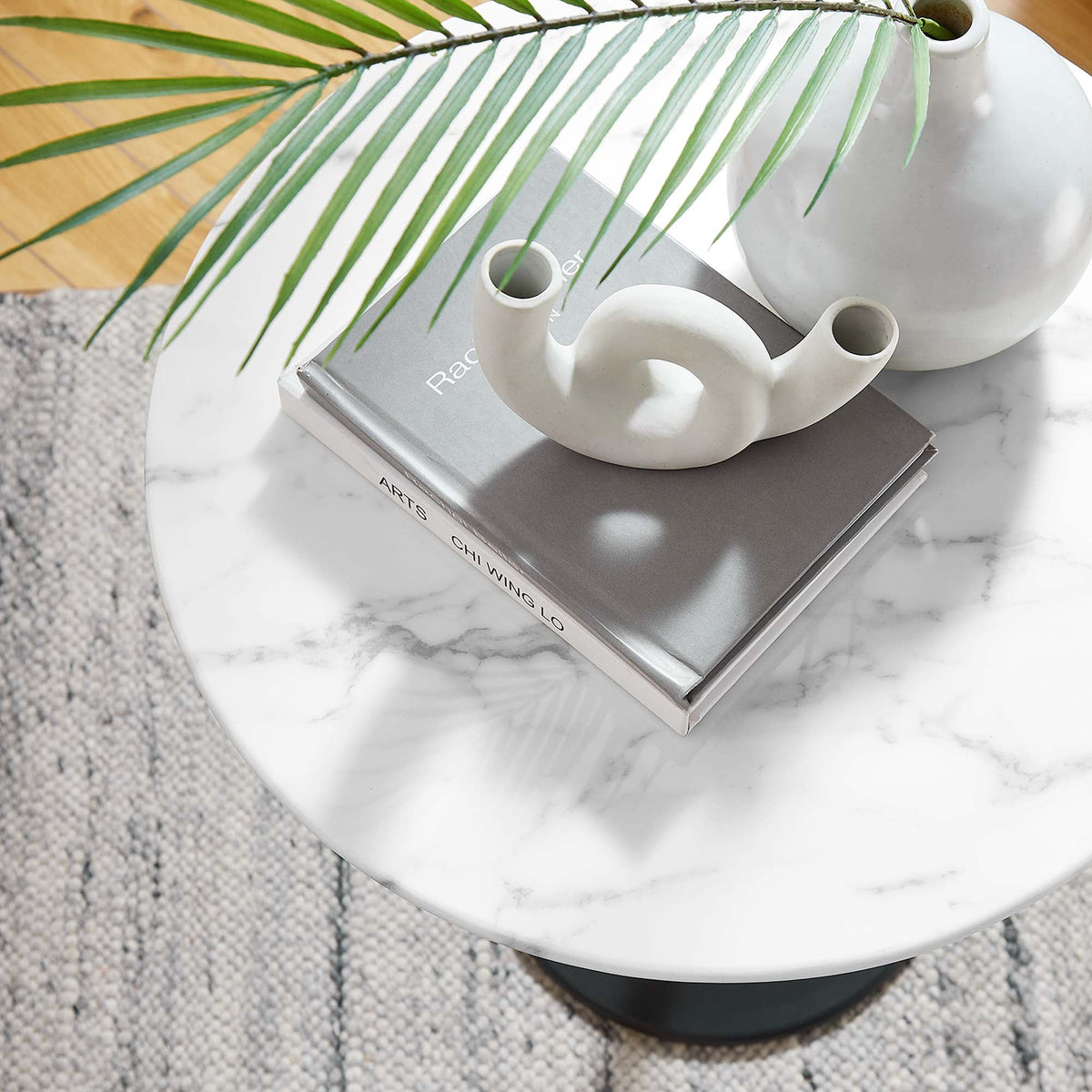 Lippa Round Faux Marble Side Table by Modway