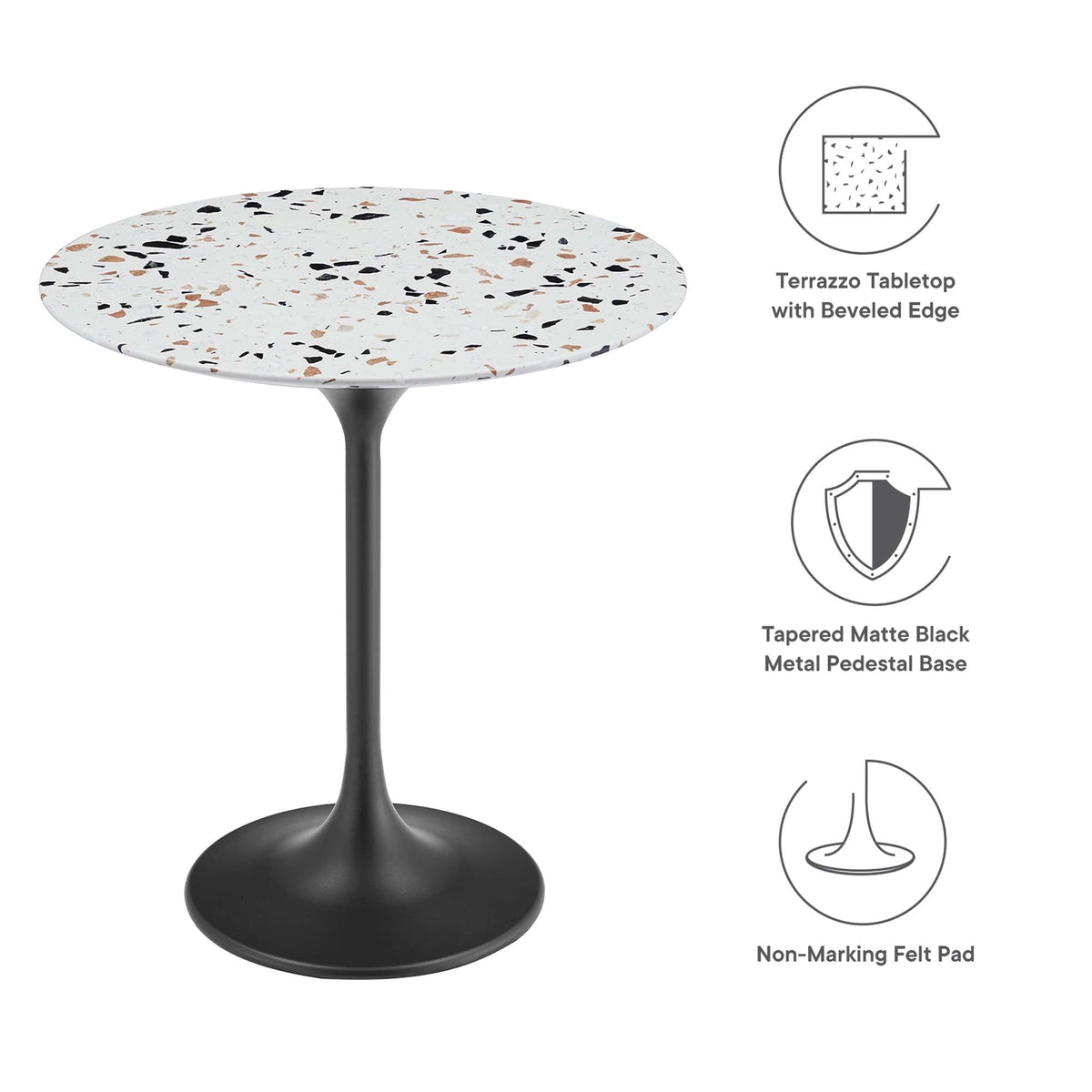 Lippa Round Terrazzo Side Table by Modway