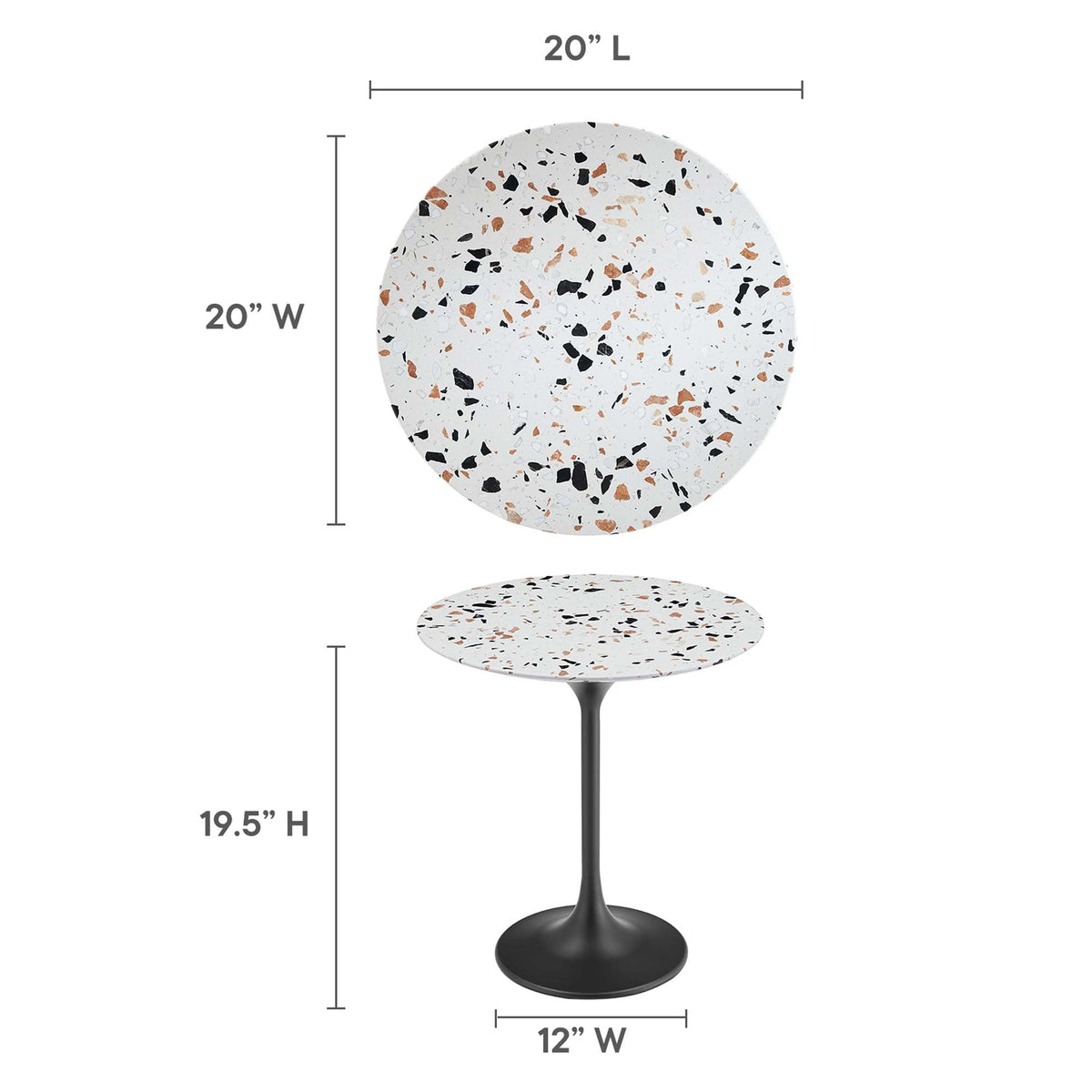 Lippa Round Terrazzo Side Table by Modway