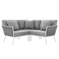 Stance Outdoor Patio Aluminum Small Sectional Sofa by Modway