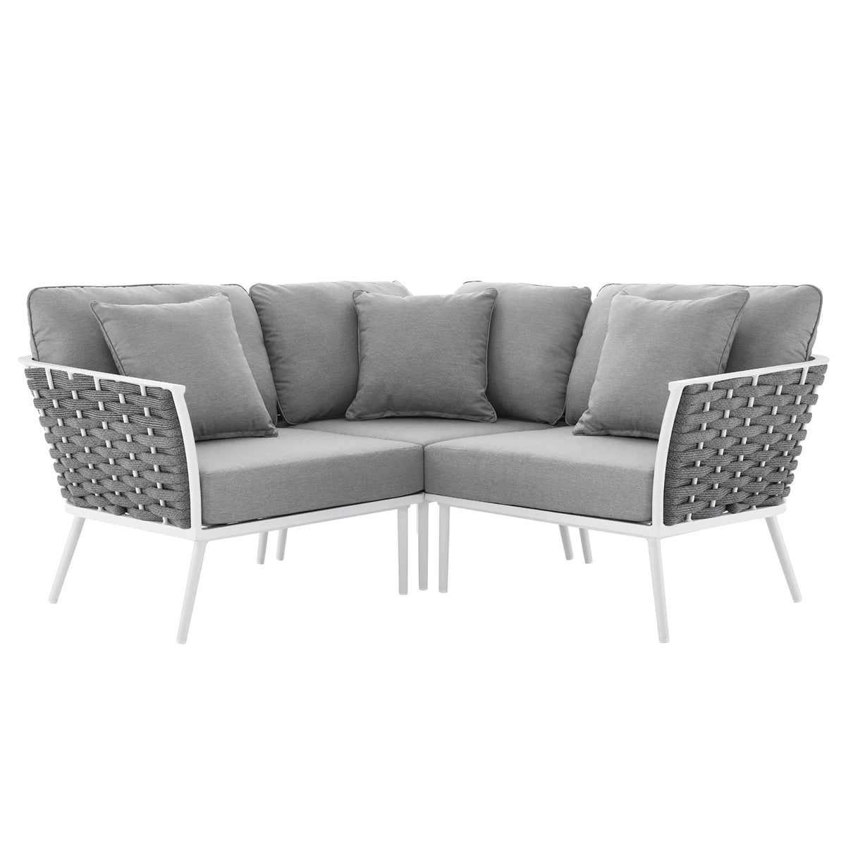 Stance Outdoor Patio Aluminum Small Sectional Sofa by Modway