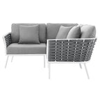 Stance Outdoor Patio Aluminum Small Sectional Sofa by Modway
