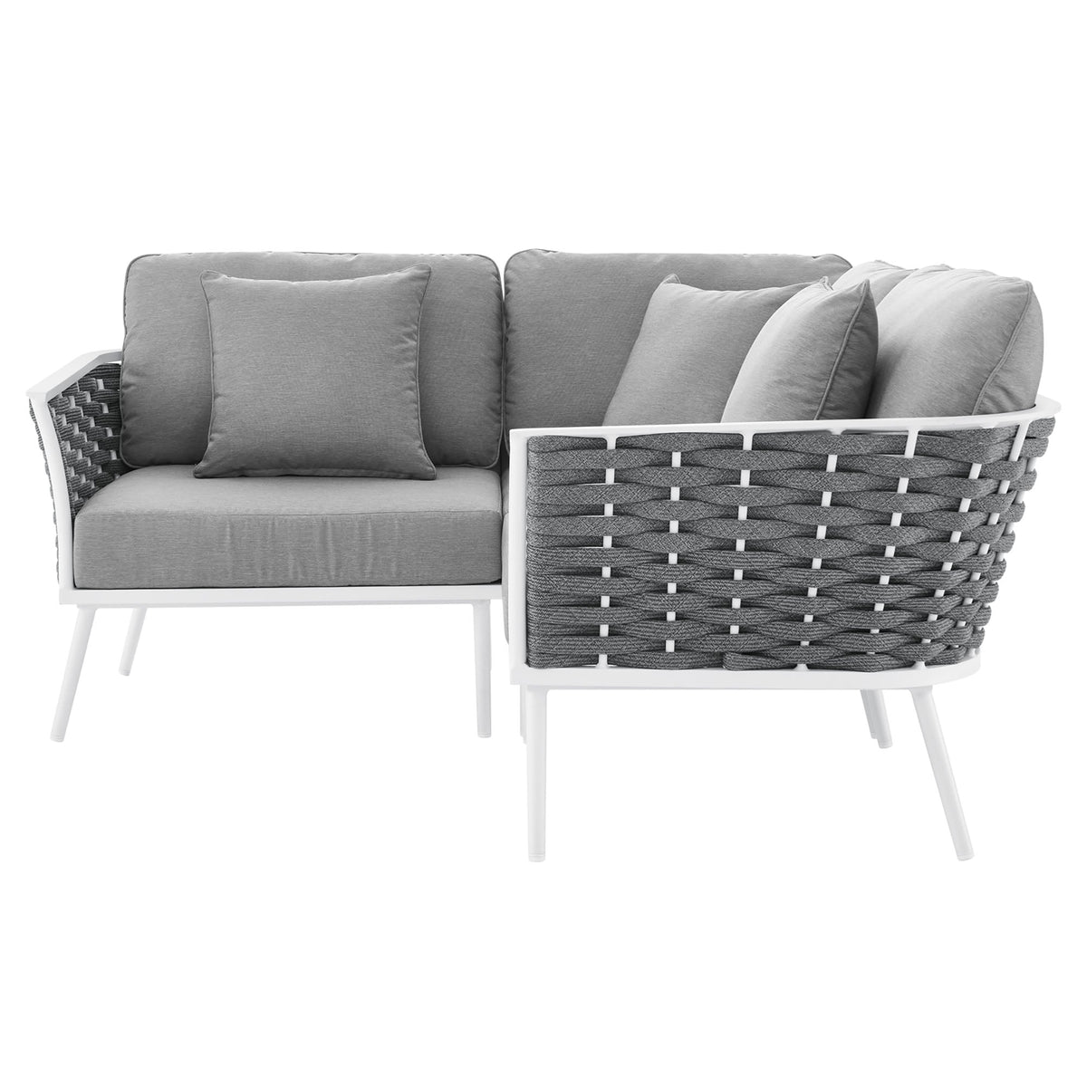 Stance Outdoor Patio Aluminum Small Sectional Sofa by Modway