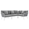 Stance Outdoor Patio Aluminum Large Sectional Sofa by Modway