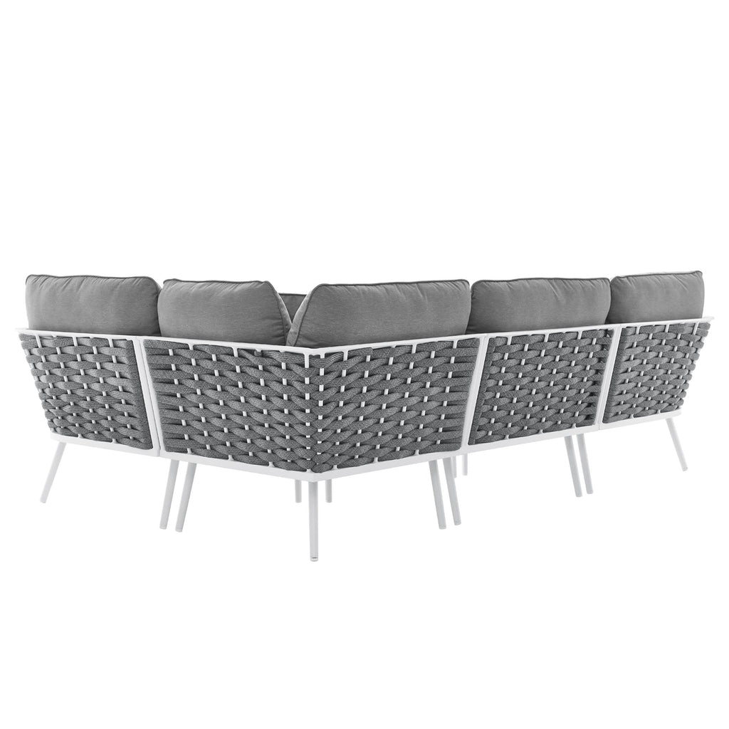 Stance Outdoor Patio Aluminum Large Sectional Sofa by Modway