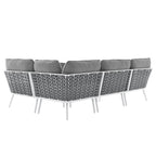 Stance Outdoor Patio Aluminum Large Sectional Sofa by Modway