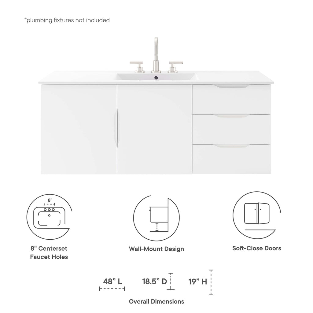 Vitality 48" Single Sink Bathroom Vanity by Modway