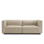 Conjure Channel Tufted Upholstered Fabric Loveseat by Modway