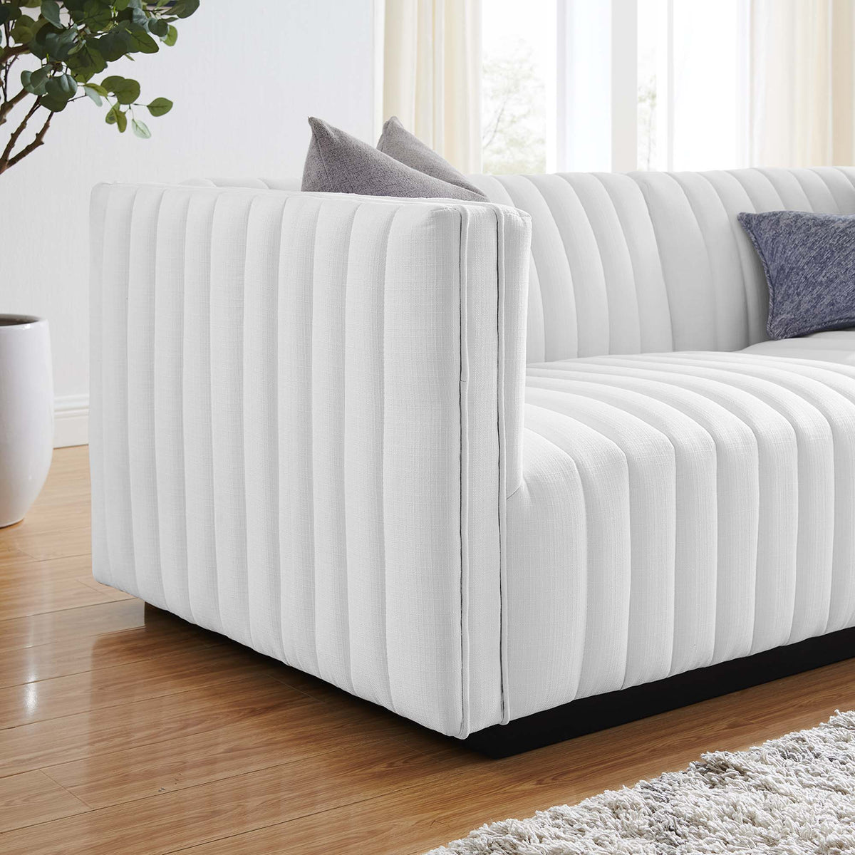Conjure Channel Tufted Upholstered Fabric Loveseat by Modway
