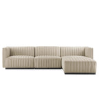 Conjure 4-Piece Channel Tufted Upholstered Fabric Sectional Sofa by Modway