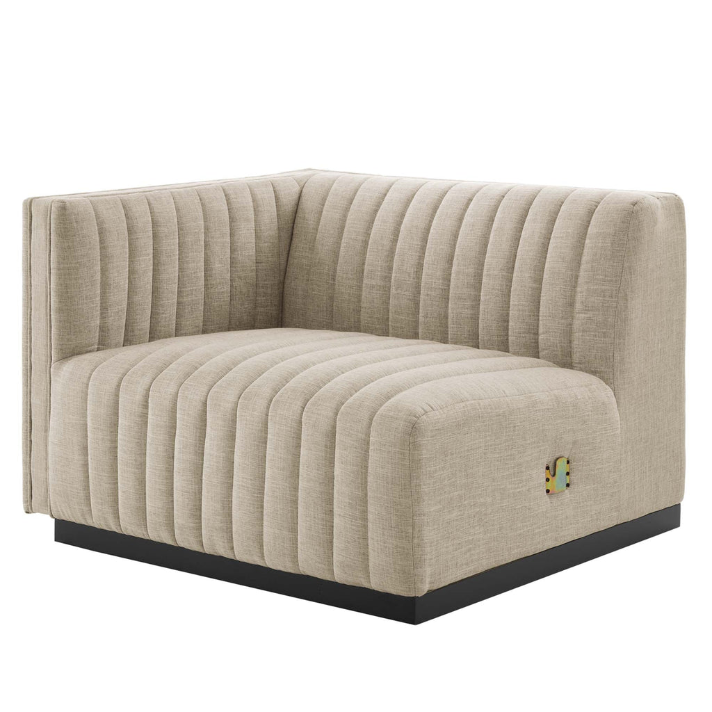 Conjure 4-Piece Channel Tufted Upholstered Fabric Sectional Sofa by Modway