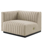 Conjure 4-Piece Channel Tufted Upholstered Fabric Sectional Sofa by Modway