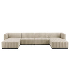 Conjure 6-Piece Channel Tufted Upholstered Fabric Sectional Sofa by Modway