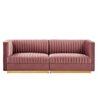 Sanguine Channel Tufted Performance Velvet Modular Sectional Sofa Loveseat by Modway