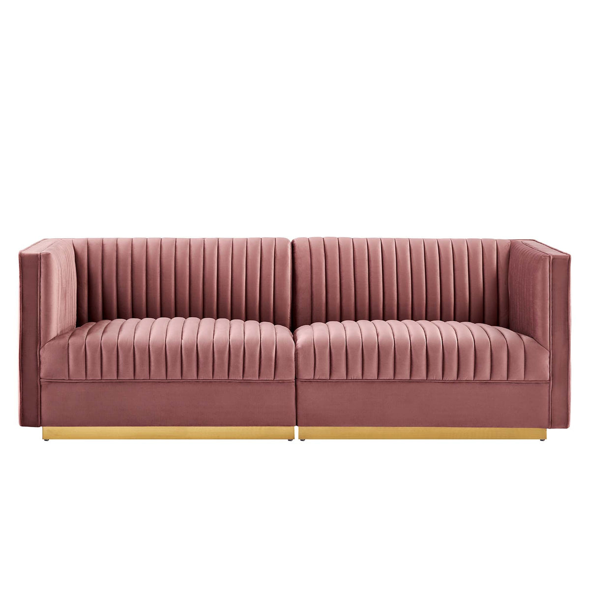 Sanguine Channel Tufted Performance Velvet Modular Sectional Sofa Loveseat by Modway