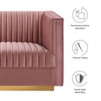 Sanguine Channel Tufted Performance Velvet Modular Sectional Sofa Loveseat by Modway