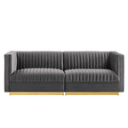 Sanguine Channel Tufted Performance Velvet Modular Sectional Sofa Loveseat by Modway