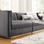 Sanguine Channel Tufted Performance Velvet Modular Sectional Sofa Loveseat by Modway