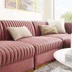 Sanguine 4-Piece Channel Tufted Performance Velvet Modular Sectional Sofa by Modway