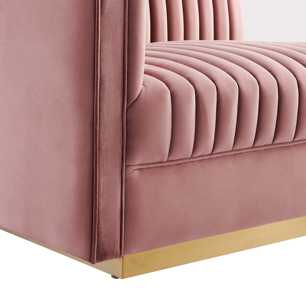 Sanguine 4-Piece Channel Tufted Performance Velvet Modular Sectional Sofa by Modway