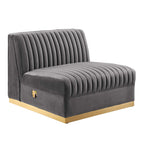 Sanguine 4-Piece Channel Tufted Performance Velvet Modular Sectional Sofa by Modway
