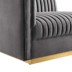 Sanguine 4-Piece Channel Tufted Performance Velvet Modular Sectional Sofa by Modway