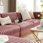 Sanguine 5-Piece Channel Tufted Performance Velvet Modular Sectional Sofa by Modway