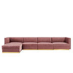 Sanguine 5-Piece Channel Tufted Performance Velvet Modular Sectional Sofa by Modway