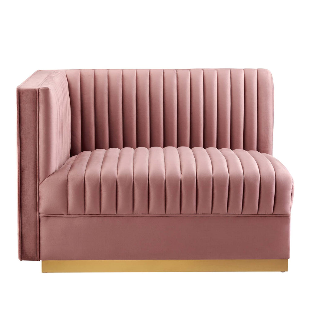 Sanguine 5-Piece Channel Tufted Performance Velvet Modular Sectional Sofa by Modway