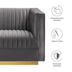 Sanguine 5-Piece Channel Tufted Performance Velvet Modular Sectional Sofa by Modway