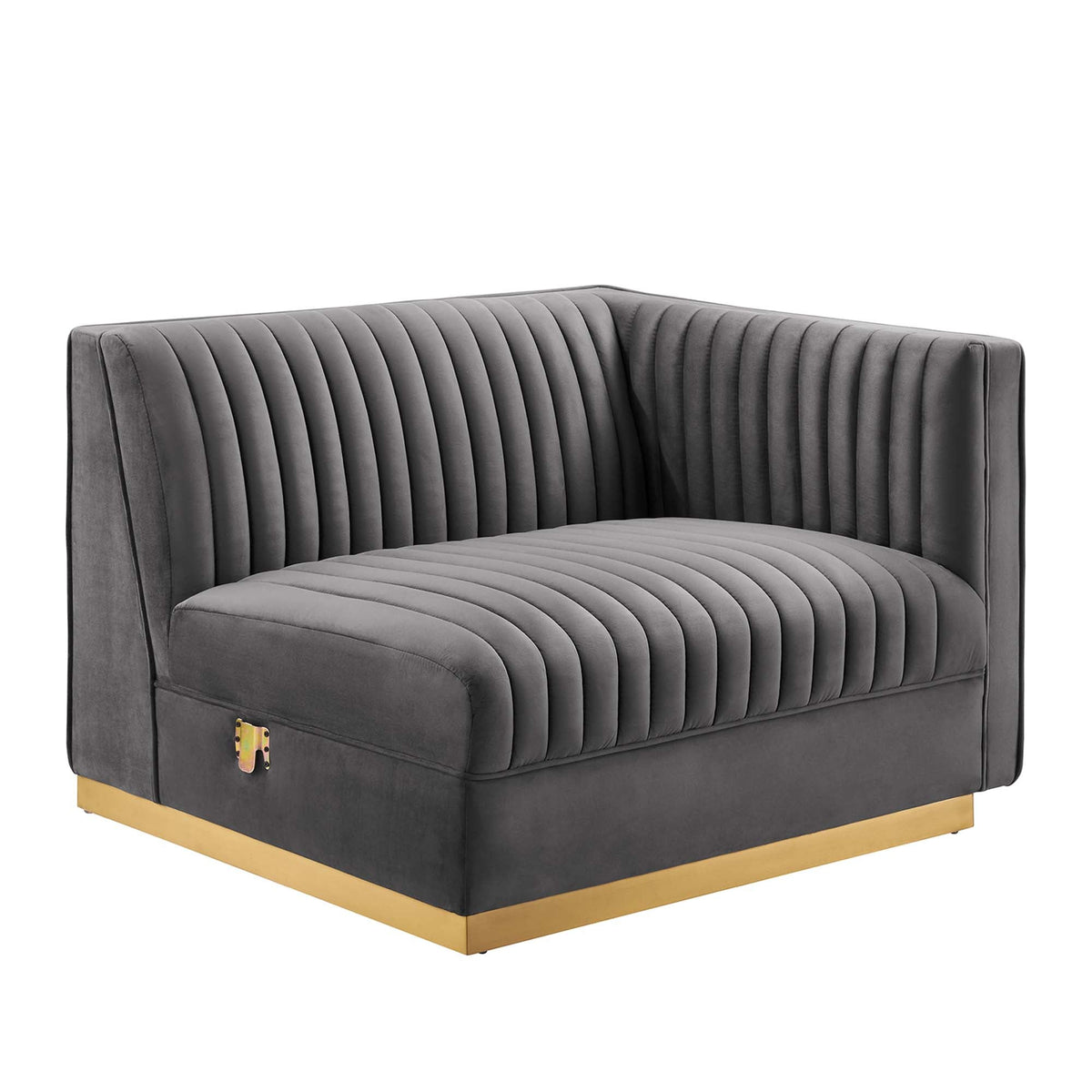 Sanguine 7-Piece Channel Tufted Performance Velvet Right-Facing Modular Sectional Sofa by Modway