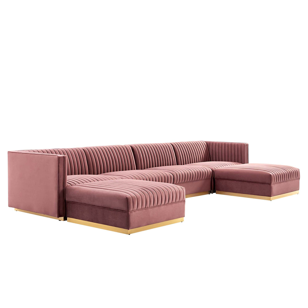 Sanguine 6-Piece Channel Tufted Performance Velvet Modular Sectional Sofa by Modway