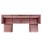 Sanguine 6-Piece Channel Tufted Performance Velvet Modular Sectional Sofa by Modway