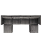 Sanguine 6-Piece Channel Tufted Performance Velvet Modular Sectional Sofa by Modway