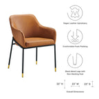 Jovi Vegan Leather Dining Chair Set of 2 by Modway