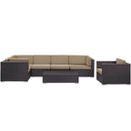 Corona 7 Piece Outdoor Patio Sectional Set by Modway