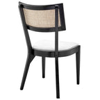 Caledonia Fabric Upholstered Wood Dining Chair Set of 2 by Modway
