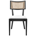 Caledonia Fabric Upholstered Wood Dining Chair Set of 2 by Modway